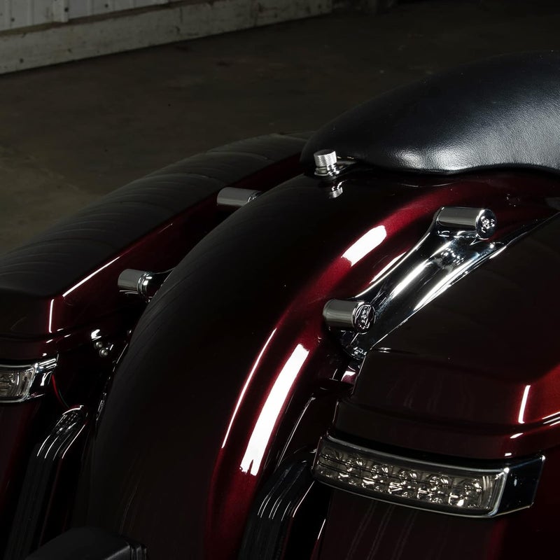 HogWorkz ® Docking Hardware Cover Kit Compatible Harley Davidson Street Glide Road King Electra Glide Road Glide '09-'22 - Chrome - Image 4